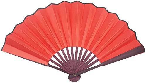 Trendbox 10.4" Chinese Traditional Nylon-Cloth Handheld 폴딩 Fan - Red