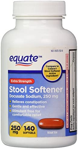 Equate Extra Strength Stool Softener, 250mg, 140ct, Compare to Colace Stool Softener