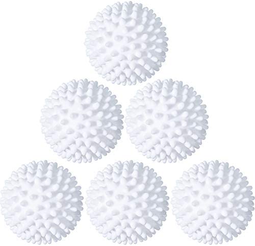 건조기 필수품 드라이어볼 6 Pieces Laundry Drying Balls Reusable Dryer Replace Fabric Softener Saves Washing Machine Cleaning Soften Clothes Wash Ball Random Color