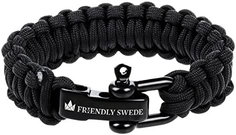 The Friendly Swede Paracord Survival Bracelet with Stainless Steel Clasp - Ideal Accessory for Your Survival Gear