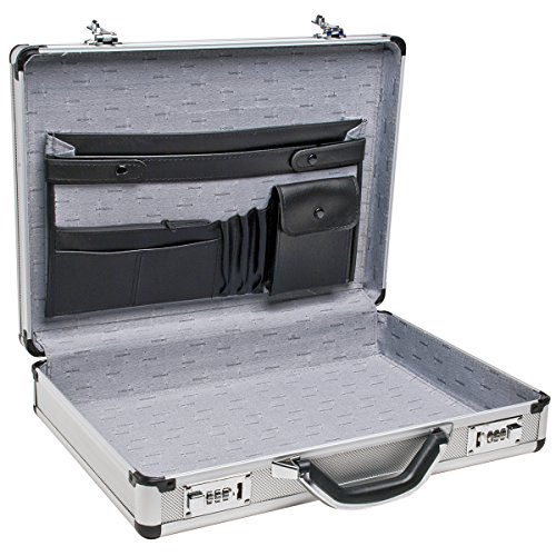 RoadPro SPC-931R 17.5" x 4" 13" 실버 알루미늄 Briefcase,Medium
