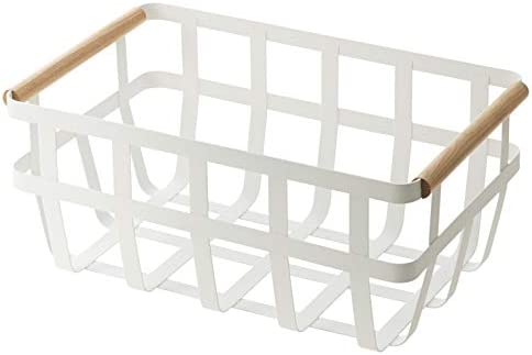 YAMAZAKI home 2507 Storage Basket-Dual Handle Organizer, One Size, White