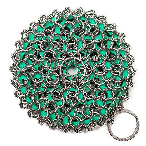 Greater Goods Chainmail Scrubber | Clean the Cast Iron Like a Pro without Losing Seasoning | Dishwasher Safe and Easy on the Hands | Designed in St. Louis