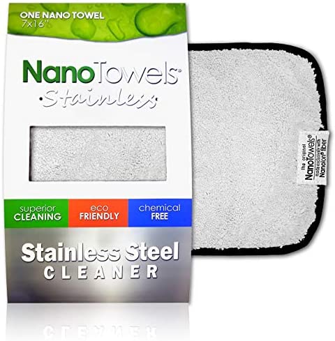 Nano Towels Stainless Steel Cleaner | The Amazing Chemical Free Stainless Steel Cleaning Reusable Wipe Cloth | Kid & Pet Safe | 7x16 (1 pc)