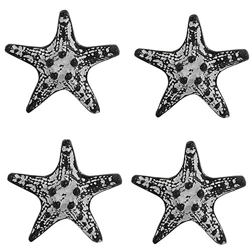 Ardour Set of 4 Door Knobs Antique Distressed White Kitchen Drawer Pulls Cabinet Knobs.Metal Cabinet Knobs Cupboard Drawer Decorative Drawer Pulls and Knobs - Star Fish (Dia - 2 Inch)