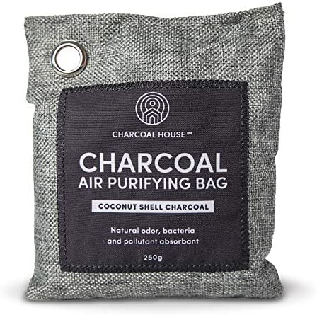 Coconut Charcoal Air Purifying Bags (2 x 75g), Odor Eliminators and Absorber for Home, Closets, Fridge, Car, with Premium Coconut