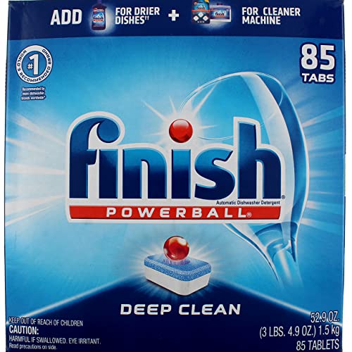 Finish All in 1 Powerball Fresh, 85ct, Individually Wrapped Dishwasher Detergent Tablets
