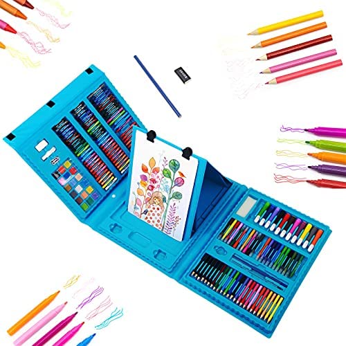 208 Pieces Art Set Kids Art Supplies Coloring Case Kit Painting & Drawing Sets for Teens Boys Girls Gifts Toys Age 4 5 6 7 8 9u2026