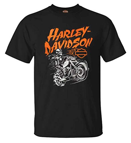 Harley-Davidson Men Stuntman Biker Short Sleeve Crew-Neck Cotton Tee Black