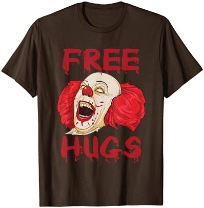 Free Hugs 할로윈 Evil Killer Scary Clown Horror 선물 티셔츠