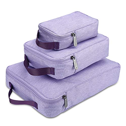 E-Tree 3 Piece Packing Travel Organizer Cubes Set, Travel Bags Packing Cubes Suitcase Luggage Bags (XS, S, M)