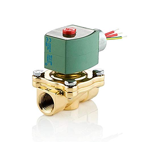 Asco 20267 8210G095-24/DC Brass Body Pilot Operated General Service Solenoid Valve 3/4" Pipe Size 2-Way Normally Closed Nitrile Butylene Sealing Orifice 5 Cv Flow 24V/DC